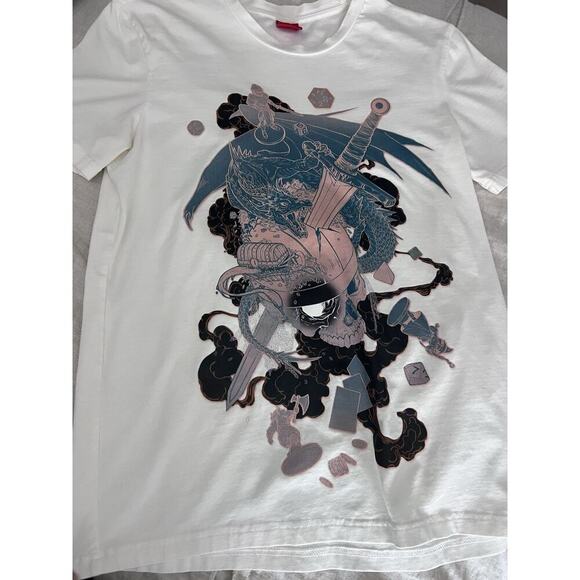 BiBi Sama T Shirt Anime Japanese Sword Skull Short Sleeve Small Cotton Spandex - Picture 1 of 6